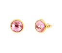 Brincos Vivid Pink em Prata Dourada EC