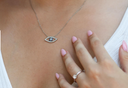 Colar Blue Mystic Eye em Prata Dourada
