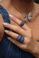 Anel cravejado azul SJ