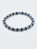 Pulseira aço com pedras azuis Punto Fino