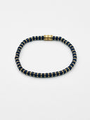 Pulseira aço dourado e azul marinho Punto Fino