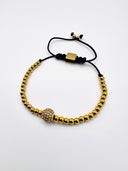 Pulseira dourada com bola Punto fino