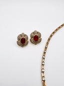 Conjunto dourado gargantilha e brincos SJ