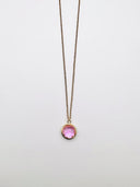 Colar Vivid Pink em Prata Dourada EC