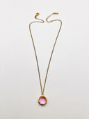 Colar Vivid Pink em Prata Dourada EC