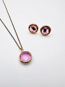 Colar Vivid Pink em Prata Dourada EC
