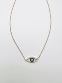 Colar Blue Mystic Eye em Prata Dourada