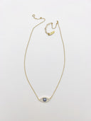 Colar Blue Mystic Eye em Prata Dourada